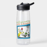 Would You Eat Them With A Mouse? Water Bottle<br><div class="desc">This officially licensed design features a memorable moment straight from the pages of the beloved Dr. Seuss book, Green Eggs and Ham. The illustration shows the always-persistent Sam-I-Am gesturing toward his famous dish on a table, while a little mouse sits patiently nearby on a tiny stool. The classic rhyming question,...</div>