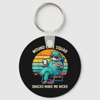 Wound Care Nurse Funny Snacks Make Nicer Nursing Keychain