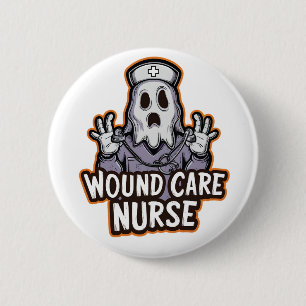 Wound Care Nurse Ghoul Ghost Nurse Halloween Gift 2 Inch Round Button