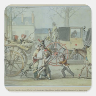 Wounded French Soldiers Entering Paris Square Sticker