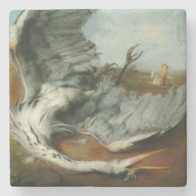 Wounded Heron (by George Frederick Watts) Stone Coaster (Front)