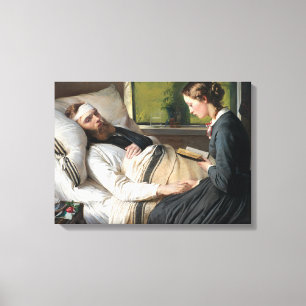 Wounded Soldier (by Elisabeth Jerichau-Baumann) Canvas Print