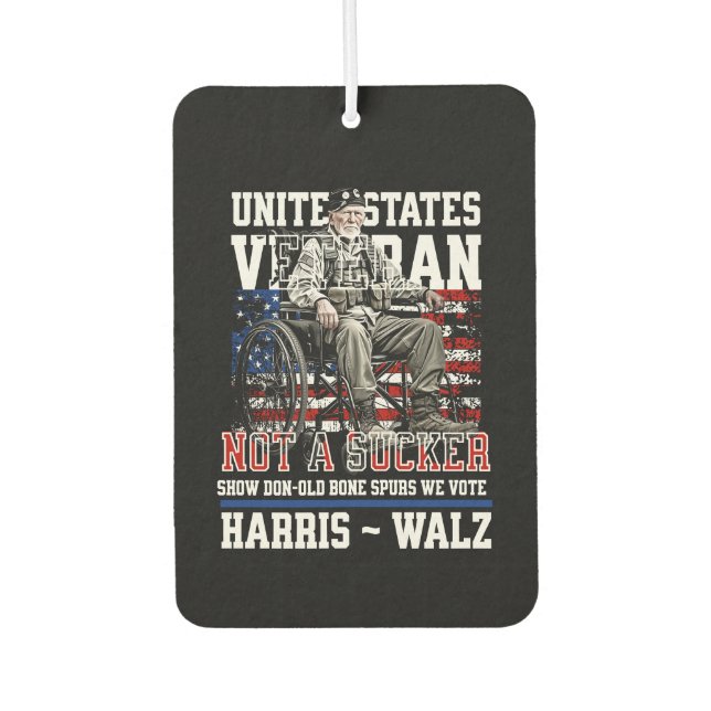 Wounded Veterans For Harris Walz 2024  Air Freshener (Front)