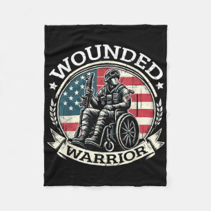 Wounded Warrior American Hero Veteran Military Sup Fleece Blanket