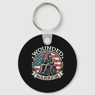 Wounded Warrior American Hero Veteran Military Sup Keychain