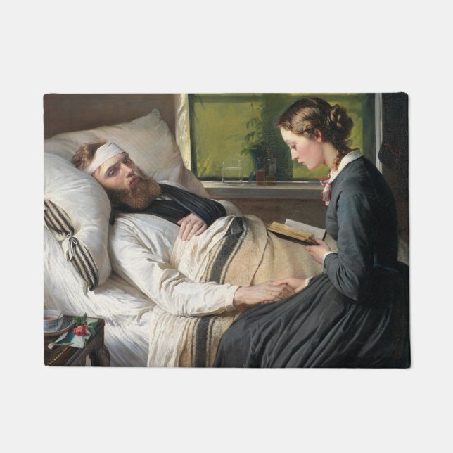 Wounded Warrior (by Elisabeth Jerichau-Baumann) Doormat (Front)