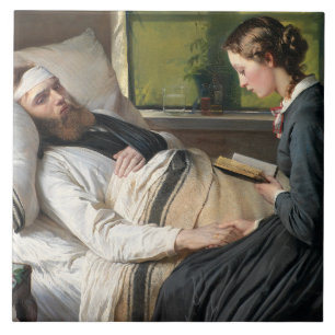 Wounded Warrior (by Elisabeth Jerichau-Baumann) Tile