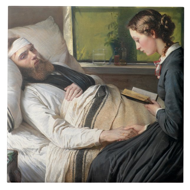 Wounded Warrior (by Elisabeth Jerichau-Baumann) Tile (Front)