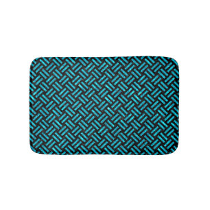 WOVEN2 BLACK MARBLE & TURQUOISE MARBLE BATH MAT