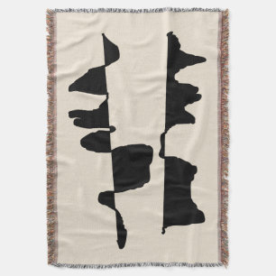 Woven Abstract Art Cover - Jacquard Plaid Blanket