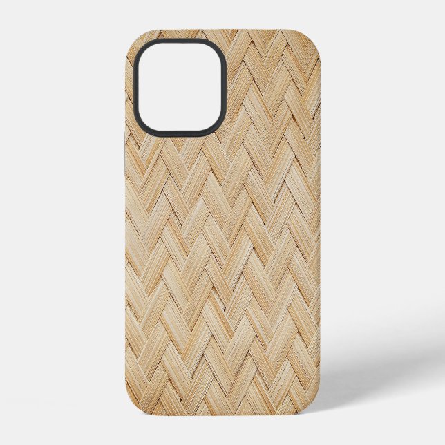 Woven Bamboo Abstract Texture Background. iPhone Case (Back)