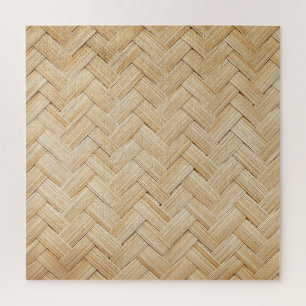 Woven Bamboo Abstract Texture Background. Jigsaw Puzzle