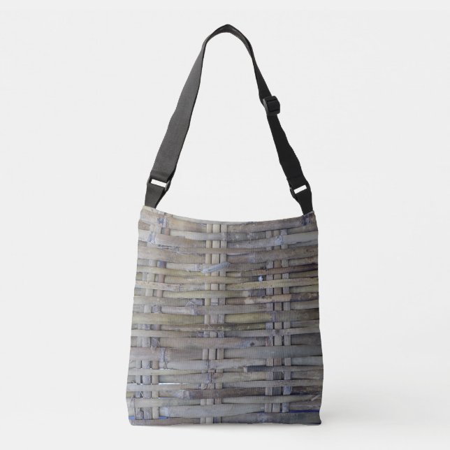 Woven bamboo pattern crossbody bag (Front)