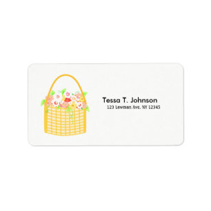 Woven Basket of Flowers Label