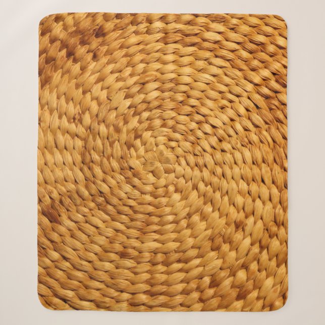 woven bast background texture brown sherpa blanket (Front)