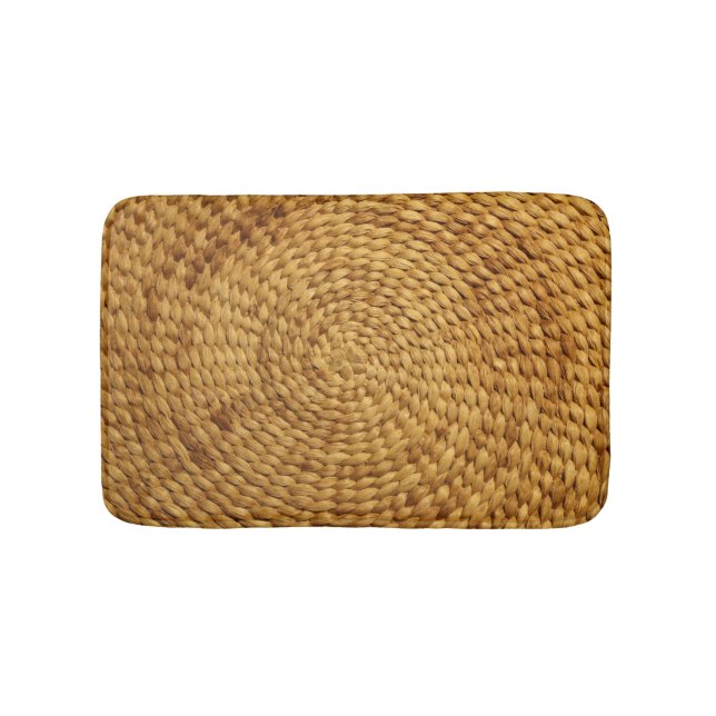 Woven Bast: Textured Brown Authenticity Bath Mat (Front)
