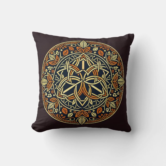 Woven Celtic Design Throw Pillow (Front)