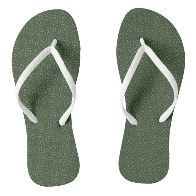 Woven Celtic Knot Pattern Flip Flops (Footbed)
