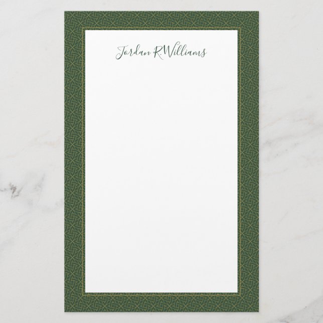 Woven Celtic Knot Pattern Stationery (Front)