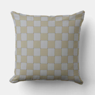 Woven Check Lowkey Gold and Silver Graphic Pattern Throw Pillow