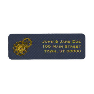 Woven Clockwork Return Address Label