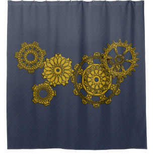 Woven Clockwork Shower Curtain