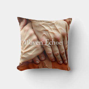 Woven Echoes Hands Throw Pillow