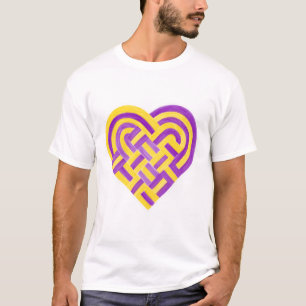 Woven Heart Intersex Pride Flag Purple Yellow T-Shirt
