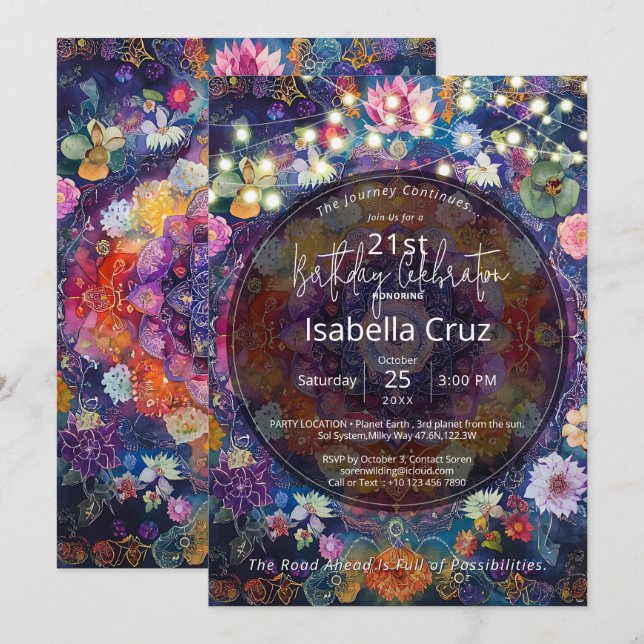 Woven in Bloom | Floral Mandala Design Invitation (Front/Back)