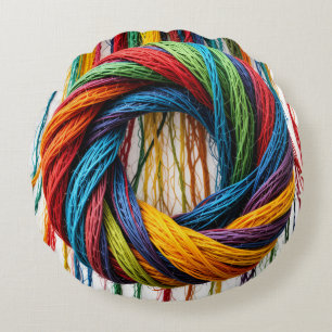 Woven in Unity Round Pillow