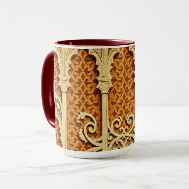 Woven Islamic Textures | Cinematic Earth Tone Mug (Front Left)