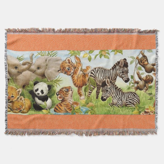 Woven Jungle Baby Custom Throw (Front)