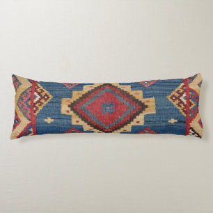 Woven Kilim Colourful Royal Blue Yellow  Body Pillow