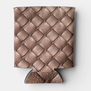Woven leather, bronze colour background. can cooler