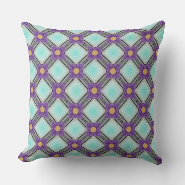 Woven Light Cyan  Throw Pillow (Front)