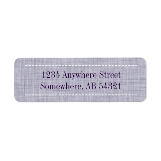 Woven Linen Fabric Texture in Indigo Purple Return Address Label