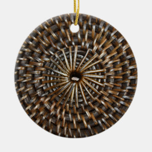 Woven Mat Ceramic Ornament
