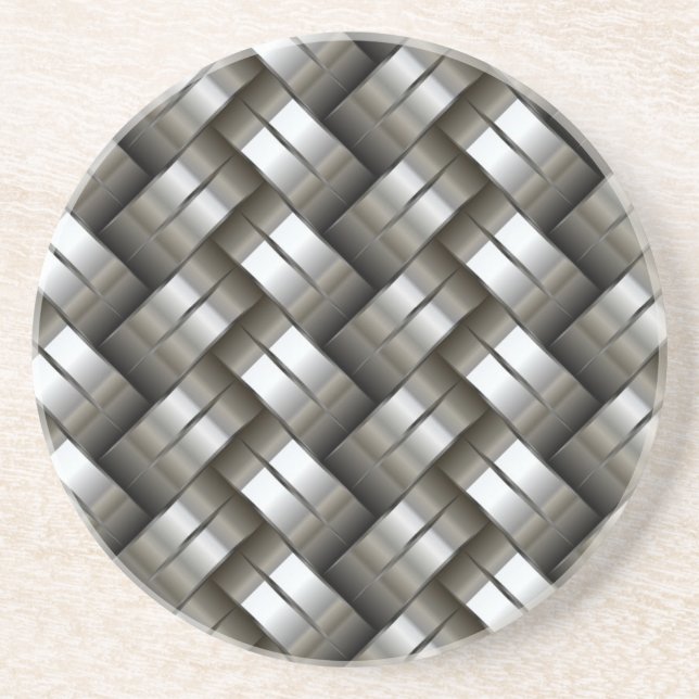 Woven metal pattern coaster (Front)