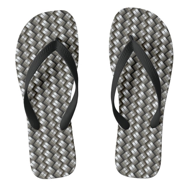 Woven metal pattern flip flops (Footbed)