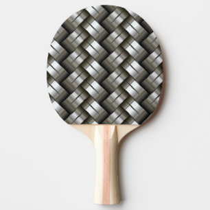 Woven metal pattern ping pong paddle