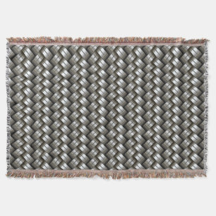 Woven metal pattern throw blanket