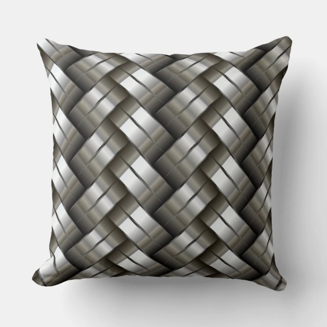 Woven metal pattern throw pillow (Front)