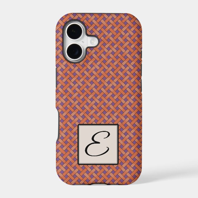 Woven Orange Rattan on Custom Purple with Monogram (Back)