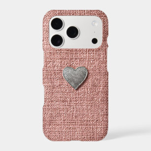 Woven Pink Heart iPhone Case Textured Coquette