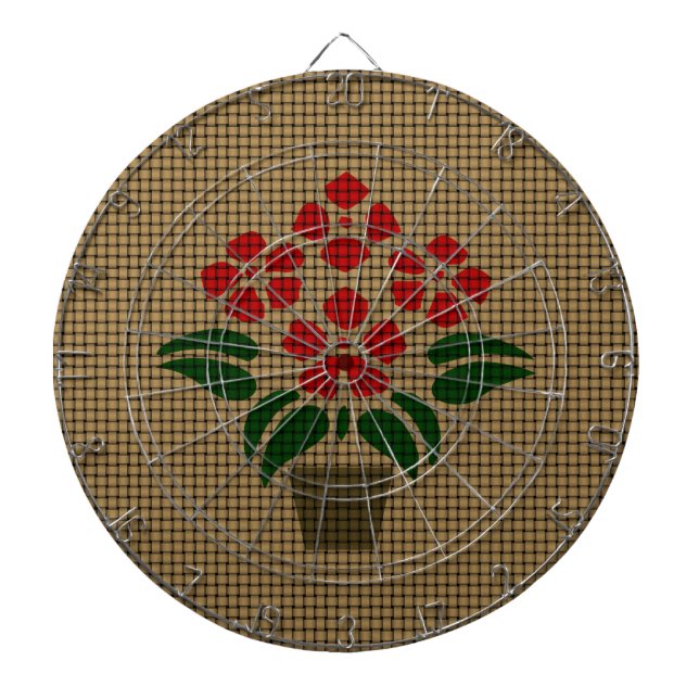 Woven Poinsetta Dartboard (Front)