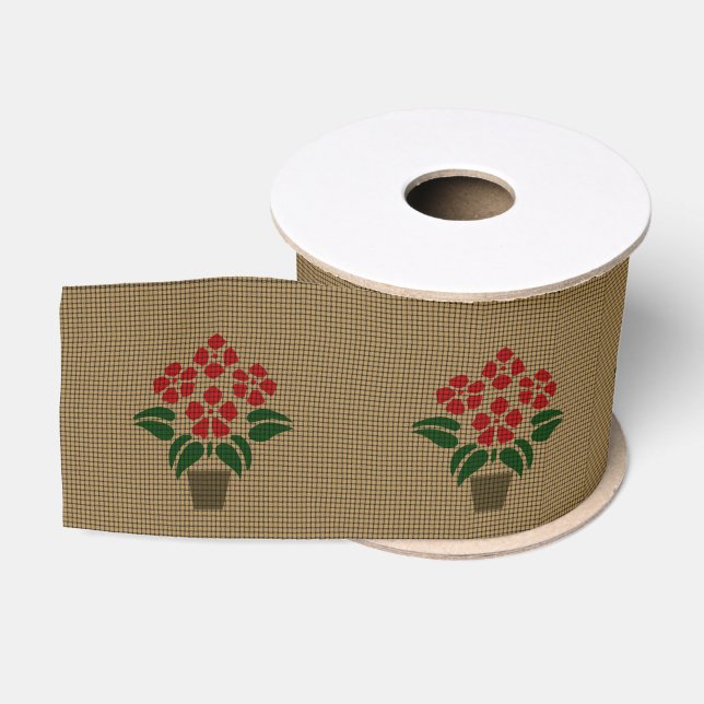 Woven Poinsetta Grosgrain Ribbon (Spool)