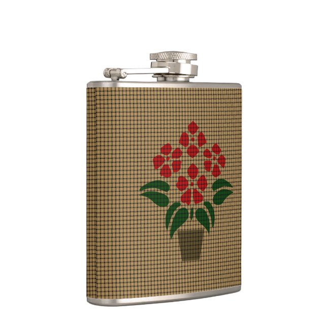 Woven Poinsetta Hip Flask (Right)