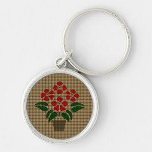 Woven Poinsetta Keychain