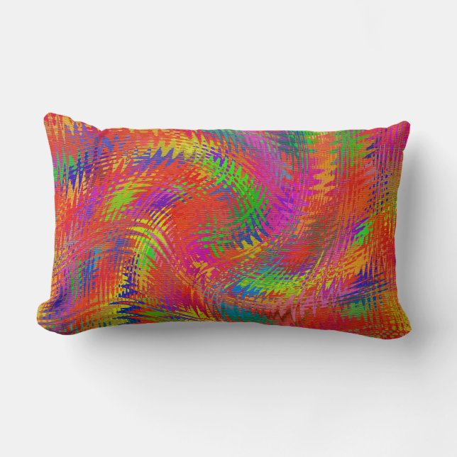Woven Rainbow Lumbar Pillow (Front)
