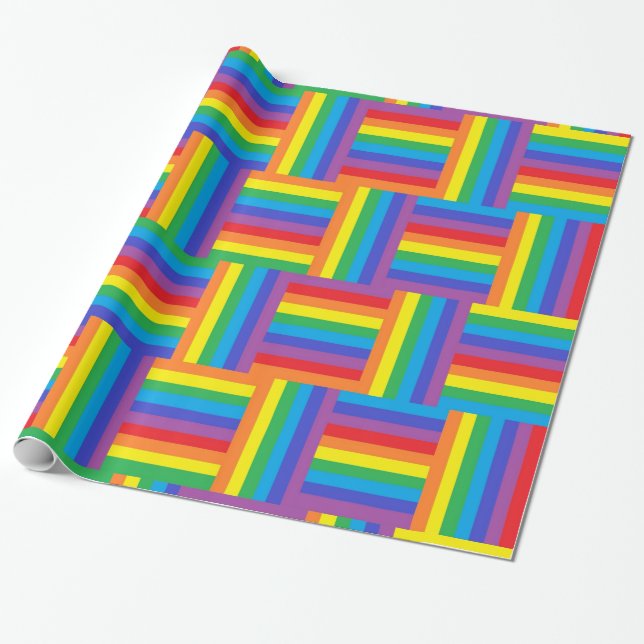 Woven Rainbow Wrapping Paper (Unrolled)